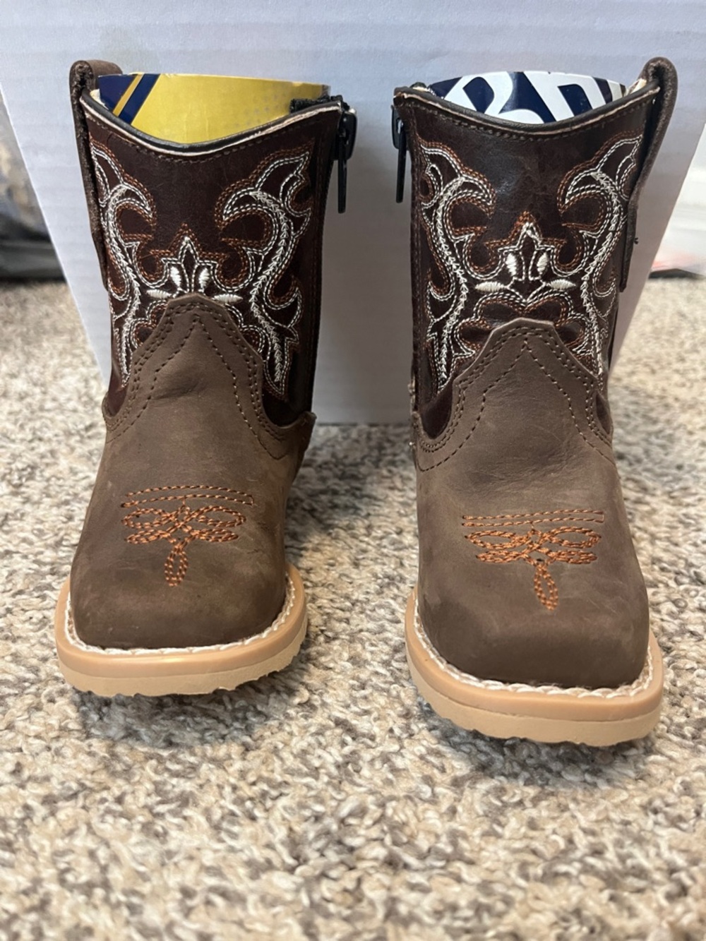 Authentic Rodeo Bebe Choco Kids Brown Western Boots - real leather